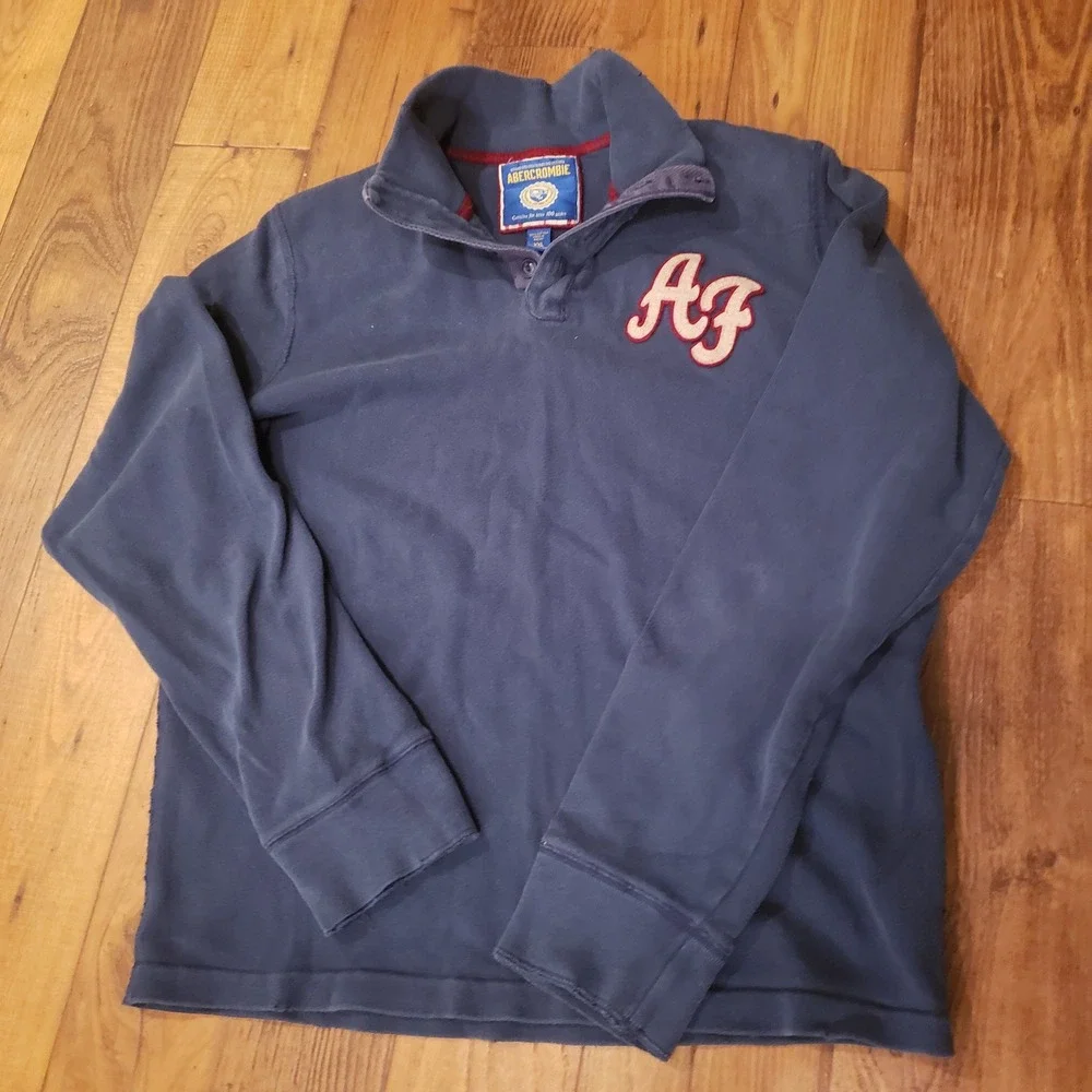 VTG Y2K Abercrombie‎ Long Sleeve Pullover Henley Shirt Casual AF Logo XXL